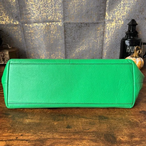 Coach Ellis Tote in Pebbled Bright Green Leather - Picture 11 of 13